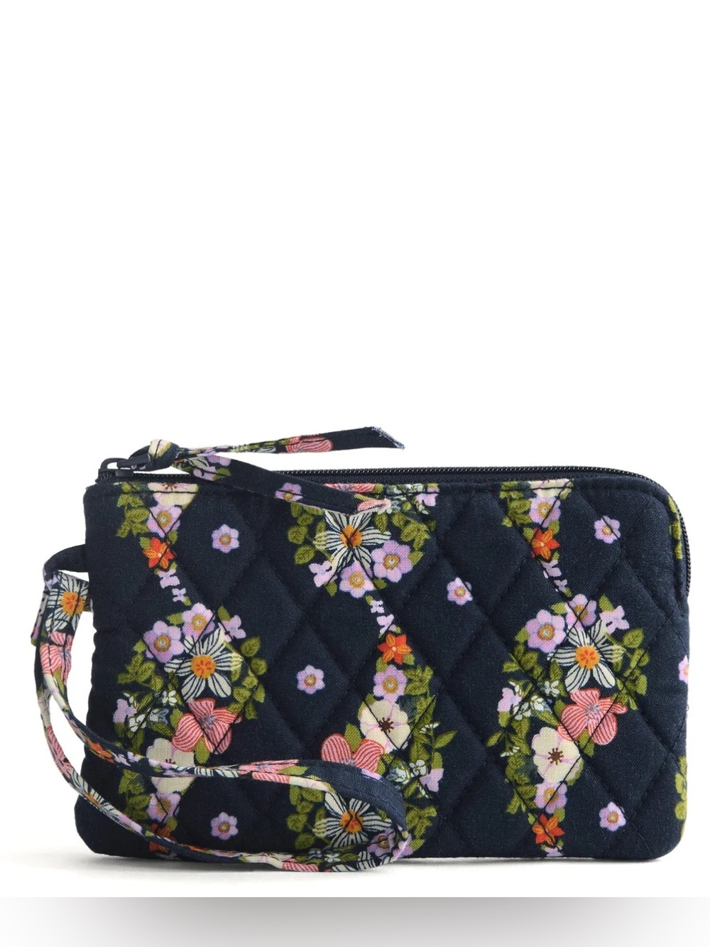 NWT Vera Bradley Quilted Navy Floral Wristlet Wallet
